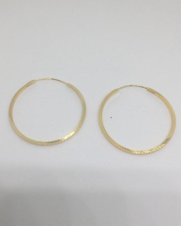 Gold Plated Golden Round Hoop Earrings For Women