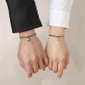 2 Pcs Heart Shaped Couple Bracelets Set Matching Heart Bracelets For Men And Women. 