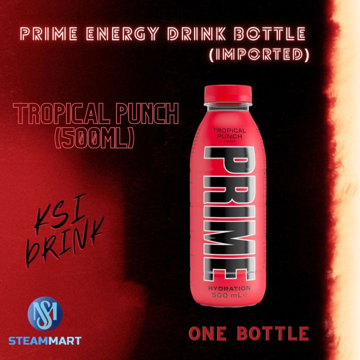 Prime Energy Drink Bottle - Tropical Punch - 500ml - Imported - Ksi 