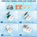 Portable Printer, Mini Pocket Wireless Bluetooth Thermal Printer with 1 Roll Printing Paper for Android iOS Smartphones, Work Study Photo Label Notes Memo Picture Inkless Printing (Blue). 