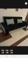Black  ZigZag  Sofa Combed WITH ARAM  3 Seater Stylish Tafteen Design Colour Can be Customised {{ Special offer } Available. 