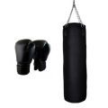 Boxing Bag with chain Boxing Gloves and Hand bandages Wraps Boxing Kit Full Set Punching Bag for Men Girls Adults Length 3 feet and 4 Feet. 