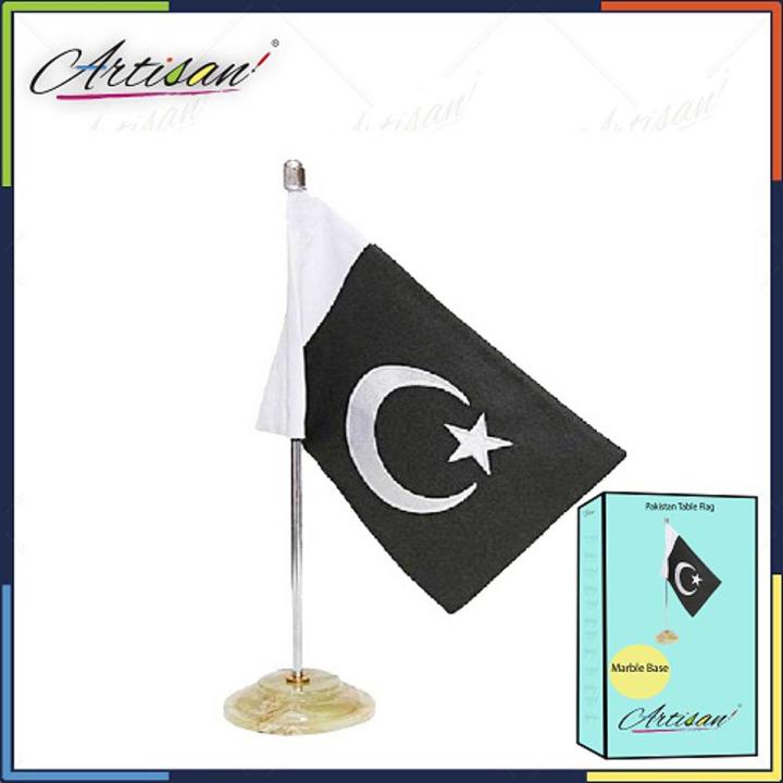 Artisan - Pakistan Table Flag Marble Base