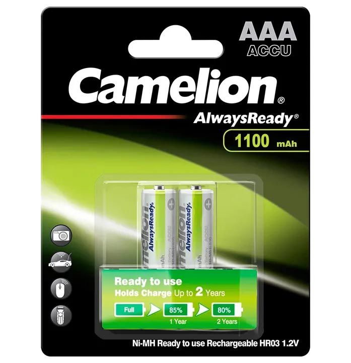 Camelion AAA Rechargeable Battery  1100mAh 1100 2 cells