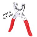 Tich Button Machine Metal Body Pilars Snap Buttons With 25 Free Buttons 25 PCS Silver Button) Metal Thickened Fasteners Set with Hand Pliers-Easy 9.5mm Five-Claw Buckle Set for Children's Clothing Household Machine Press Tool Included (Snap Button). 