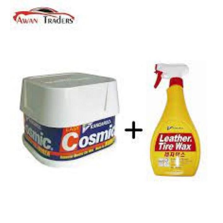 Pack Of 2 Kangaroo Cosmic Car Polish With Kangaroo Leather & Tire Wax - Korean