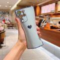 【Fleursbiy】Applicable to Samsung S21FE Phone case A53 Solid Color Love A13 Electroplating Side Shatter-Resistant Fashion Mobile Phone Protective Cover. 