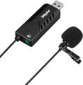 FIFINE USB Lavalier Microphone, Clip-on Cardioid Condenser Computer mic Plug and Play USB Lapel Microphone with Sound Card for PC and Mac-K053. 
