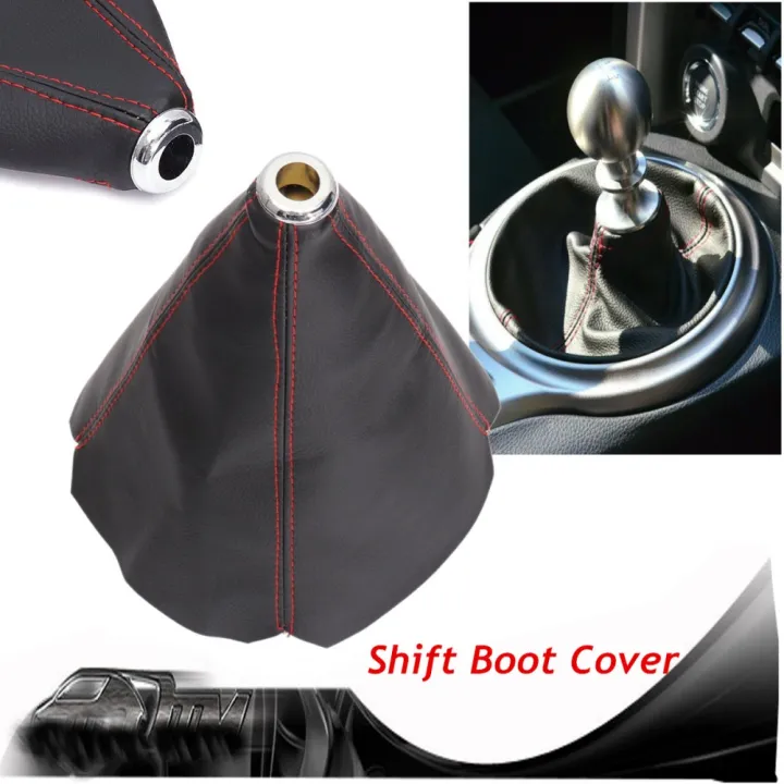 motor%20tool%20Black%20PVC%20Leather%20Gear%20Manual%20Shifter%20Shift%20Boot%20W%20/%20Blue%20Stitch%20Universal%204%20(Red)%20-%20Image%205