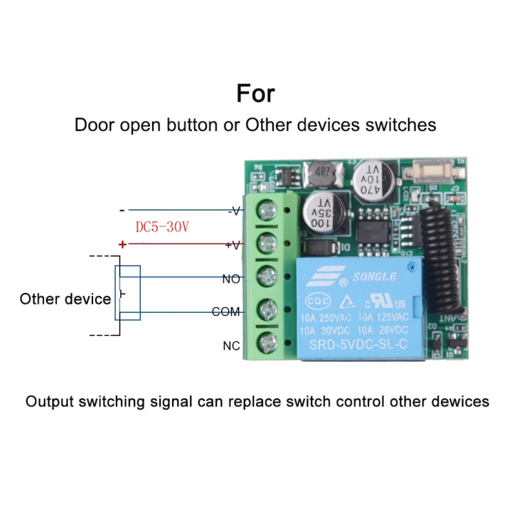 433Mhz%20Universal%20Wireless%20Remote%20Control%20Switch%20DC%2012V%201CH%20relay%20Receiver%20Module%20for%20security%20electronic%20locks%20DIY%20Wireless%20Remote%20Device%20complete%20kit%20-%20Image%207