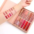12 Colors Matte & Glossy Liquid Lipstick Set – Book Style Gift Kit for Women & Girls – Long Lasting Waterproof Lip Gloss with Nude, Pink, Red Shades, Non-Sticky, Transfer-Proof Lip Stain. 