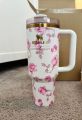 40 oz Stainless Steel Insulated Tumbler 1200Ml with Lid & Straw – Double Wall Thermal Travel Mug for Hot & Cold Drinks...eh Stanley x LoveShackFancy limited edition collection. 