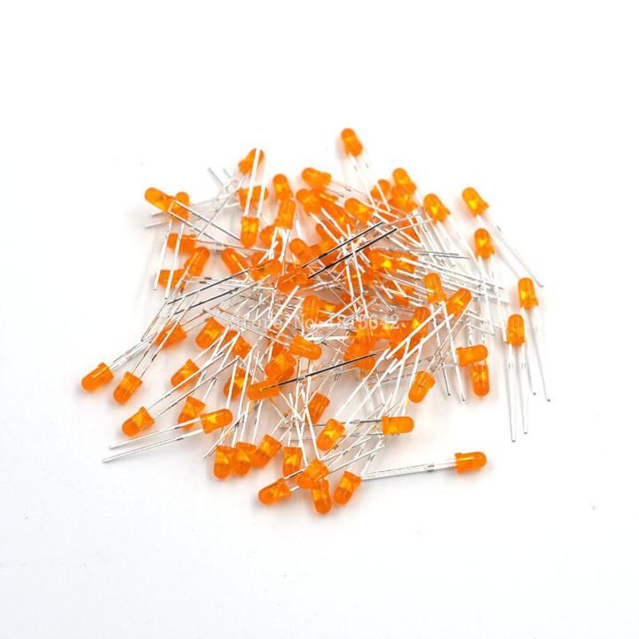 【Universal Car Parts Store】200PCS 3mm LED Orange Diode Feet Long DIP Diode Orange Colour NEW