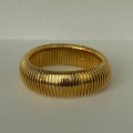 Killer Bzzo 18k Gold Plated Titanium Steel Bracelet Vintage Elastic Gypsy Polishing Bangle For Women Girls Fashion Aesthetic Jewelry. 