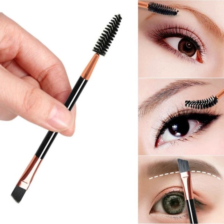 Double Eyelash Brush Eyebrow Brush, Spoolie Brush and Angled Brow Brush Eyelash Brush for Eye Makeup