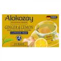 ALOKOZAY HERBAL GINGER LEMON TEA BAG - 25 TEA BAGS IN FOIL WRAPPED ENVELOPES (IMPORTED FROM DUBAI). 