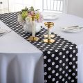 Classic Black White Checkered Table Runner Polyester Racing Theme Party Table Decor Soccer Goal Cup Wedding Table Runners. 