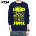 REM Hoodies & sweatshirts men long sleeve Legends born in June Hoodies men Online shirt birthday present. 