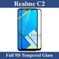 Realme C2 Full Black 9D/5D/10D/11D/6D Tempered Glass Screen Protector Edge to Edge Full Glue Premium Quality Film For Realme C2. 