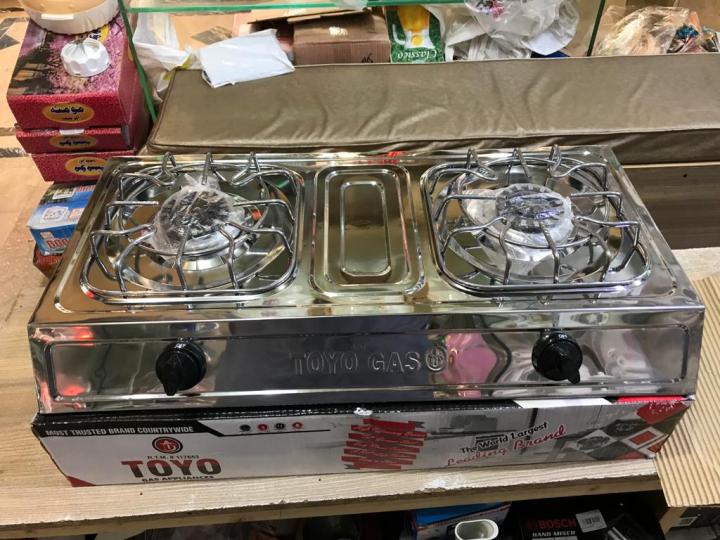 Gas Stove Full fine Glass shine Steel 2 Burner - 2 Burner Kitchen Gas Stove ( Silver) - Gas Stove-Chulha  NG/LPG