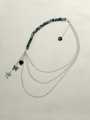 3 Layered Chain Necklace with Beautiful Charms and Beads – Punk Trendy Casual Jewelry for Girls & Women. 