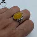 Yellow Aqeeq Ring For Men  Zard Aqeeq Stone Ring  Natural Yellow Agate. 
