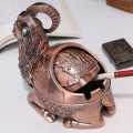 Unique Markhor goat ashtray Windproof metal ashtray Retro ashtray decoration Desktop ashtray for office Ashtray for terrace and balcony Ashtray for cafe and hotel Markhor goat decor ashtray Vintage metal ashtray Outdoor windproof ashtray. 