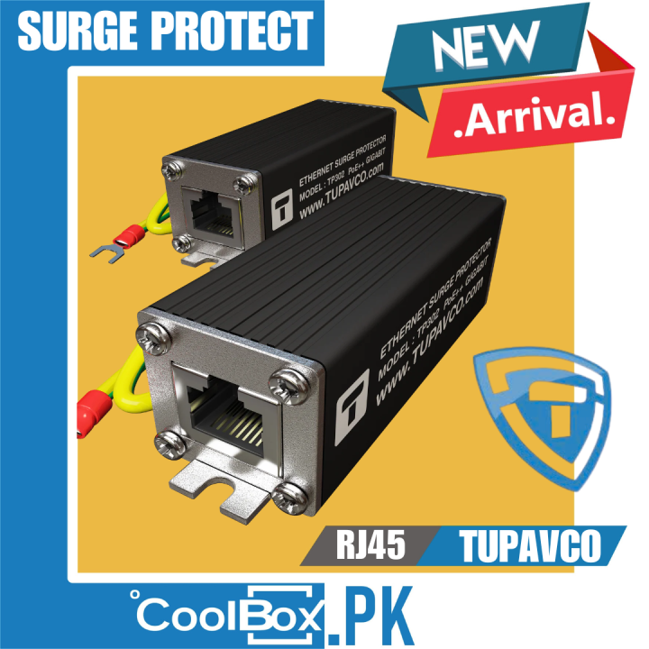 Tupavco Ethernet Surge Protector Gigabit PoE++ (154W/3.2A) Mounting ...