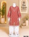 Bin Najeeb Kids Embroidered 2 Piece Suit Embroidered Kurti & Trouser. 