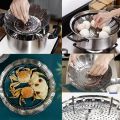 Folding Steamer Steam Stainless Steel Basket Steamer Expandable Kitchen Tool Folding Collapsible Rust Free Adjustable Kitchen Vegetable Steamer Basket  Foldable Steamers Vegetables Colander. 