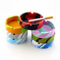 Silica Gel Circular Ashtray Psychedelic Soft Round Silicone Smoke Cup Holder Custom Made Ashtray Tray Holder. 