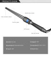 Ubeator - LCD Screen Ceramic Spiral Hair Curling Iron Wand Machine Roller Beauty Tools-138-Black. 