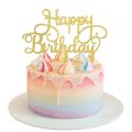Happy Birthday Cake Topper Golden / Silver Dessert Decoration Supplies for Birthday Party Celebration available  in many designs. 