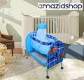Amazidshop baby Cot In Metal Frame Swing & Cradle With Stand Support & Mosquito Net for 0-1.5 years baby M66. 
