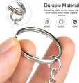 100 Key Rings with Chain and Open Jump Rings for Crafts - Bulk Metal Key Chain Ring Base for DIY Keychain Making. 