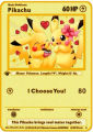 Pokemon Flash Gold Card Metal Fire-breathing Dragon French PV Metal Rare Card Fire-breathing Dragon Game Battle Collection Card. 