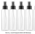 Pack of 4 / Empty Plastic Spray Bottle 100ml Black / Refillable Fine Mist Spray Bottles Empty Makeup Bottles Empty Portable Spray Bottles for Face. 