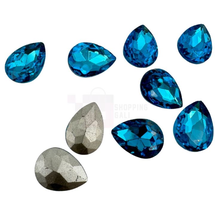 Blue Color Stones - 1.8 cm in size - Blue Color - Drop Shape - Pack Of 32 Stones