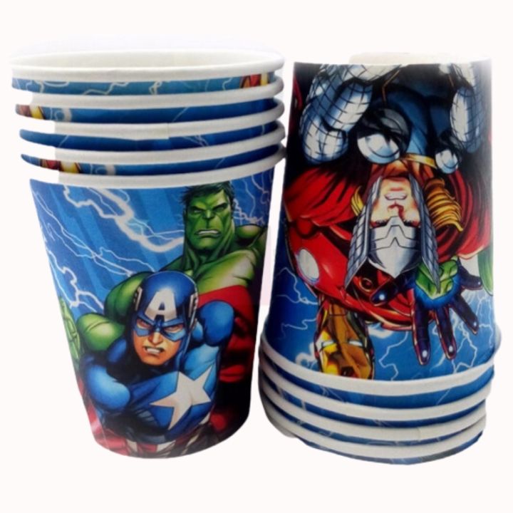 AVENGERS THEME PAPER CUPS - PACK OF 10 PAPER CUPS - AVENGERS CUPS