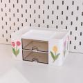 Box With Sticker Student Office Desk Decoration Pen Holder With Drawer Multifunction Desktop Organizer Stationery Storage. 