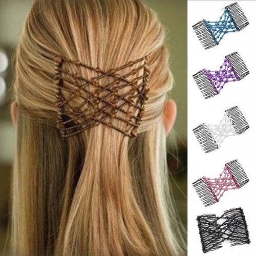 Girl's Women's Bead Magic Double African Butterfly Hair Clip Comb