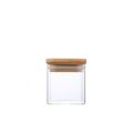 150ml  3 pieces mini  Clear Square Glass Premium Borosilicate Jars Bamboo Silicone Sealed Lid. 