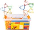Rainbow Straw Constructor Stem Building Toys 240 pcs Interlocking Plastic Educational Toys Engineering Building Blocks Colorful Motor Skills Toys Gift for Boys & Girls. 
