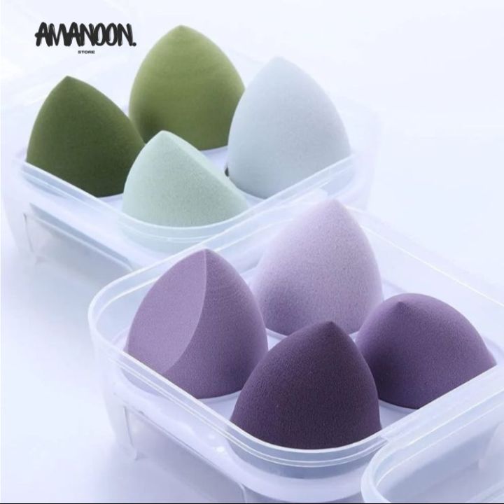 Amanoon 4-in-1 Makeup Sponges Set Beauty Blender Puffs