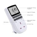 Uk Plug Digital Timer Plug Socket, Electrical Programmable Plug In Timer Switch For Light, B And More, With Large Lcd Display And Anti-Theft Random Mode, 13A/2900W Max. 
