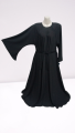 Black Plain Belt Abaya Long Maxi Style Dress. 