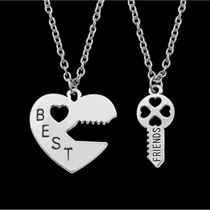 Best Friends Necklace Key to My Heart Friendship Pendant