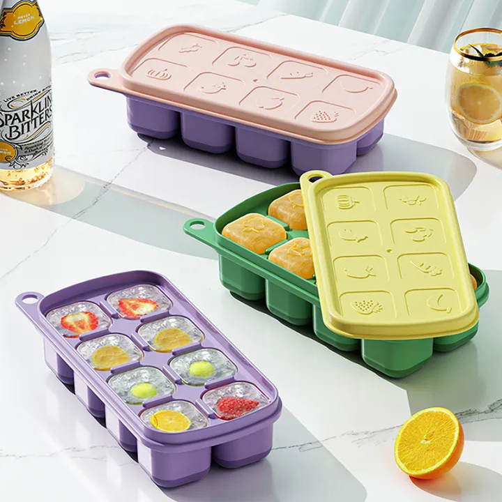 Food Grade Silicone Ice Grid Ice Case Tray Mould Ice Storage Box Quick ...