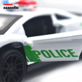 Diecast Metal Car 1/38 White Super Cop Car Edition Front Doors Open Gallardo Mercilago- Size Approx. 4 inch - Collectible Pull Back Vehicle for Hobby Collection and Simulation Play by SZASELLS. 