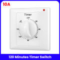120 Minutes Wall Mount Motor Timer Switch | 10A Mechanical Knob Control for Fan, Heater, Exhaust, and Appliances. 